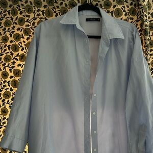 Light Blue Button-Up Oversized Shirt/Dress